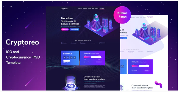Cryptoreo - ICO and Crypocurrency PSD Template Nulled
