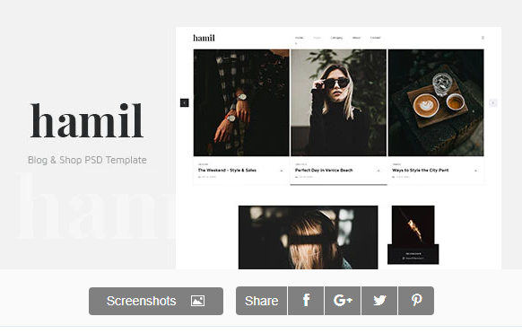 You are downloading Hamil - Blog & Shop PSD Template whose current version has been getting more updates nowadays, so, please keep visiting